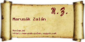 Marusák Zalán névjegykártya